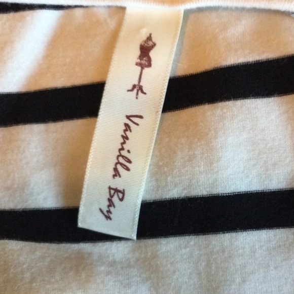 VANILLA Bay Striped Scoop Neck Ruched Body Con Mini Dress Med - Picture 6 of 8